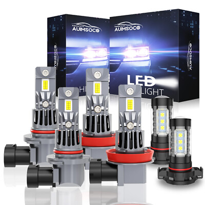 #ad LED Headlight Fog Light Bulbs Kit For Chevy Silverado 1500 2500 2007 2015 10000K
