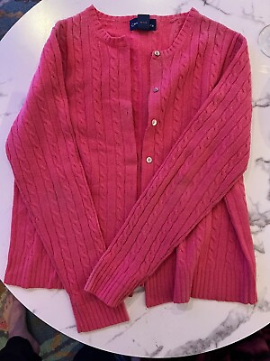 #ad Charter Club pink cable cardigan sweaters Large