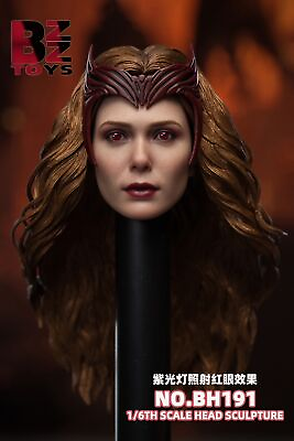 #ad BZZ TOYS 1 6 Scarlet Witch 4.0 BH191 Wanda Elizabeth Olsen Head Carved Model