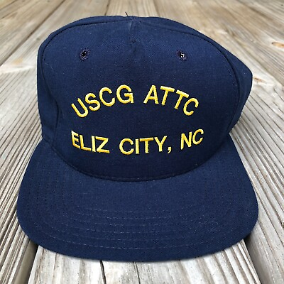 #ad US Coast Guard Hat Cap Navy Snap Back USCG ATTC Elizabeth City USA Made Aviation
