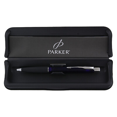 #ad Parker Frontier Translucent Blue Ballpoint Pen Medium Point Black Ink
