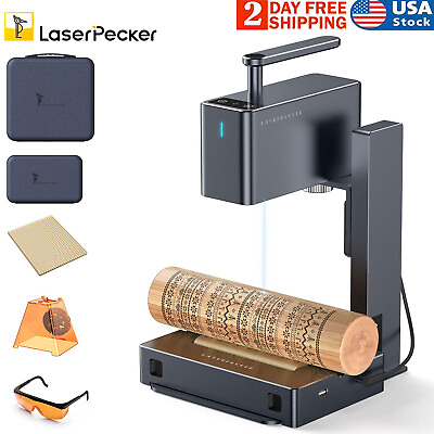 #ad LaserPecker 2 Laser Engraver Cutter 60W Laser Cutting Machine RollerCasePlate