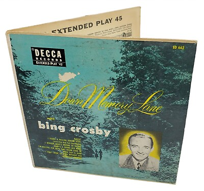 #ad Bing Crosby Down Memory Lane Volume 1 2 EP#x27;s 45rpm Gatefold Decca ED 662 1954