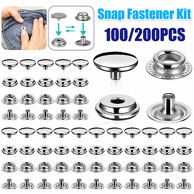 #ad 200X Snap Fastener Kit Stainless Steel Boat Canvas Screw Press Stud Cover Button