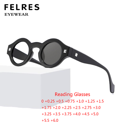 #ad Men Women Round Photochromic Presbyopic Glasses Outdoor Retro Sunglasses UV400