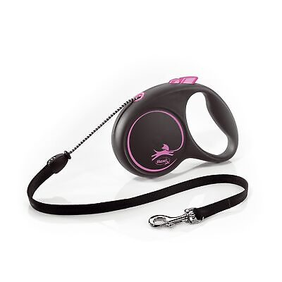 #ad Flexi Black Design Cord Pink Medium 5m Retractable Dog Leash Lead for dogs up to $29.10