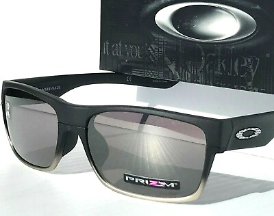 #ad NEW* Oakley TWO FACE Matte BLACK w PRIZM Black Iridium Lens Sunglass 9256 13
