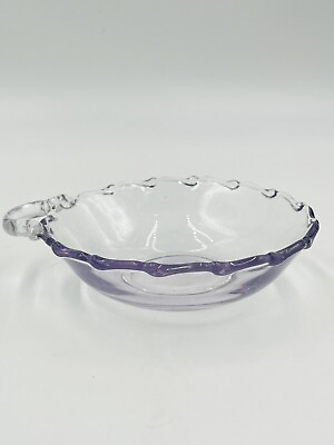 #ad Antique Sun Purple Glass Tea Plate With Handle