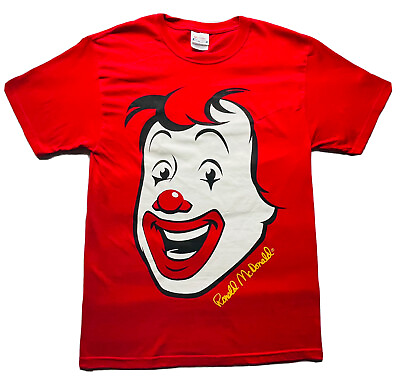 #ad NWOT Ronald McDonald’s Clown HUGE Face T Shirt Hanes Vintage Red Medium Men