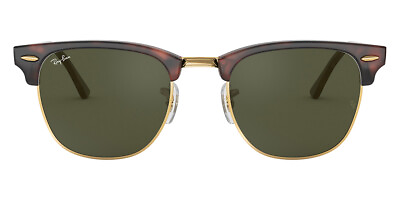 #ad Ray Ban Clubmaster Sunglasses RB3016 W0366 Tortoise Square Green Classic 51mm $102.60