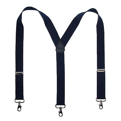 #ad New CTM Men#x27;s Elastic Solid Color Suspender with Metal Swivel Hook Clip End $19.94