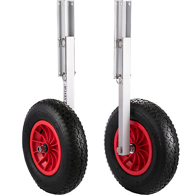 #ad VEVOR Boat Launching Wheel 15 in 300lbs Rubber Wheels Adjustable Aluminum Frame $59.99