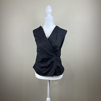 #ad JIL Sander Wool Vest Medium Sleeveless Wrap Classic Designer Top