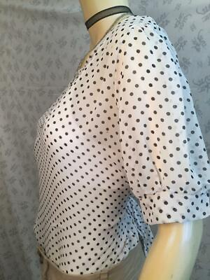 #ad New Women#x27;s Sheer See through Polka Dot Shirt Tops Ladies Fashion Short Sleeve