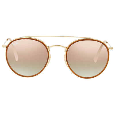 #ad Ray Ban Round Double Bridge Copper Gradient Flash Round Unisex Sunglasses RB3647
