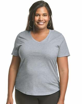 #ad Just My Size V Neck Tee Women#x27;s Cotton Jersey Short Sleeve Plus Size Shirt Top