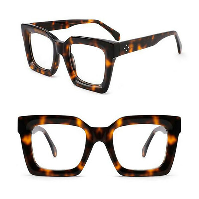 #ad Fashion Square Acetate Glasses Mens Women Eyeglass Frames Full Rim Classic