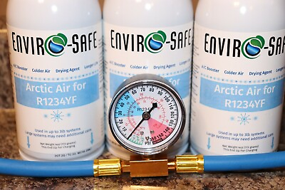 #ad Arctic Air for R1234yf 3 cans with Gauge COLDER AIR Enviro Safe