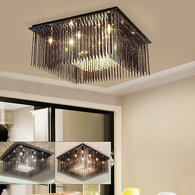 #ad Crystal Black Strip Ceiling Light 3 Color Chandelier Kitchen Island Lighting $184.30
