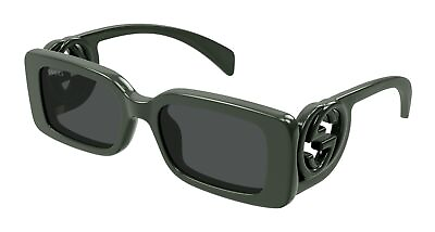#ad GUCCI GG1325S 003 Rectangular Squared Grey Smoke 54 mm Women#x27;s Sunglasses