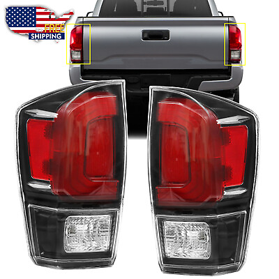 #ad Black Bezel Tail Lights For 2016 2021 Toyota Tacoma Left and Right Side
