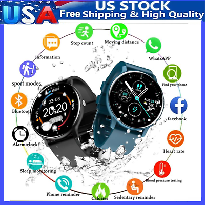 #ad Smart Watch Blood Pressure Heart Rate Monitor Fitness Tracker For iOS Android US