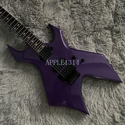 #ad New BC Style Warlock Purple Electric Guitar Black HH Pickups FB Bridge Hardware