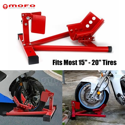 #ad Motorcycle Front Wheel Chock Paddock Stands Tool Transport 15 20#x27;#x27; Tires Scooter