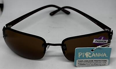 #ad Piranha Fashion 5 Sunglasses Dark Brown Tinted Lens Brown Colored Frames NEW