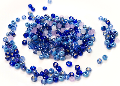 #ad Glass Sapphire Blue amp; Pink Lt Purple Mix Seed Beads 6 0 Tube 4 oz New