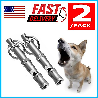#ad 2 Pcs Set Adjustable Dog Obedience Stop Barking Hot Pet Dog Training Whistle