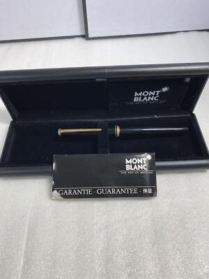 #ad MONTBLANC FOUNTAIN PEN NIB 14K BLACK GOLD RESIN AUTHENTIC ITEM WITH CASE