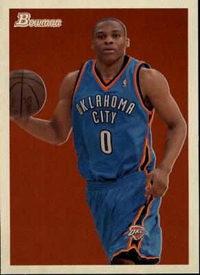 #ad 2009 10 Bowman 48 Oklahoma City Thunder Basketball Card #55 Russell Westbrook