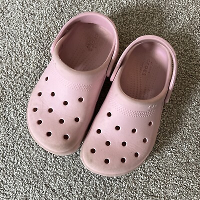 #ad Crocs Kid Size 12 12C Child Light Pink Clog Shoes Rubber Waterproof
