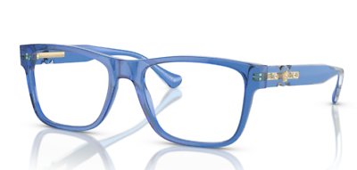 #ad Versace 0VE3303 5415 Transparent blue 55mm Rectangular Men#x27;s Eyeglasses