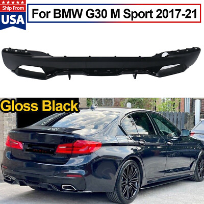 #ad Rear Diffuser Fit For 17 2023 BMW G30 540i 550i W M Sport Bumper Gloss Black