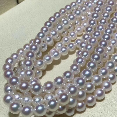 #ad White 3 12mm Complete Round Freshwater Pearl Loose Bead Strand Gem Quality 6A