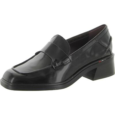 #ad Sarto Franco Sarto Womens Gabriella Black Loafer Heels 8 Medium BM BHFO 8761