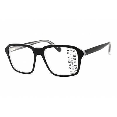 #ad Guess Men#x27;s Eyeglasses Full Rim Square Matte Black Plastic Frame GU50073 002