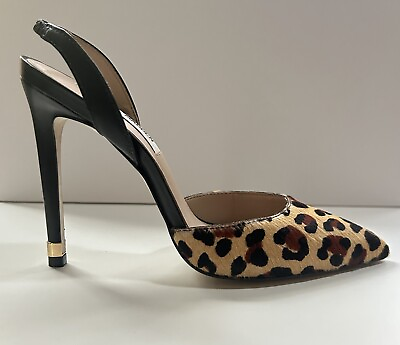 #ad Steve Madden Womens Animal Print Leopard Slip On Slingback Heels Shoes $35.00