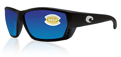 #ad Costa Del Mar Tuna Alley Matte Black Grey Blue 580P 62mm Polarized Sunglasses