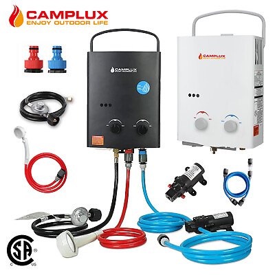 #ad Camplux 5L Tankless Gas Hot Water Heater w 12V Pump Kit Outdoor Portable Shower