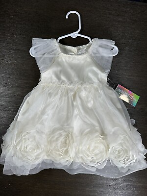 #ad NWT Nannette Baby Dress Ivory White Cream Wedding Formal 6 9months NEW
