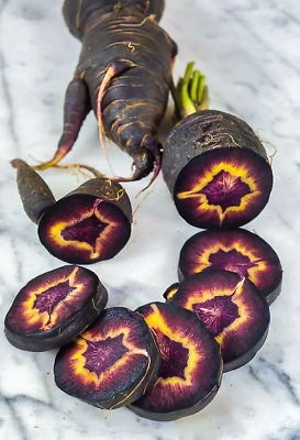#ad 100 Black Nebula Carrot Seeds Heirloom Organic NON GMO FRESH RARE
