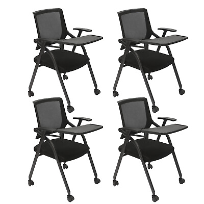 #ad Table Arm Chair Foldable Conference Room Chairs Mesh Guest Reception Stackable