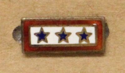 #ad Son In Service Sweetheart pin Bar w 3 Stars Sterling 3120