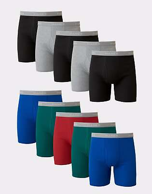 #ad Hanes Men#x27;s 10 Pack Boxer Briefs ComfortFlex Waistband Soft Stretch Assorted