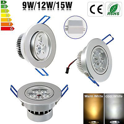 #ad Dimmable 9W 12W 15W LED Ceiling Recessed Down Light Fixture Lamp Light amp; Driver