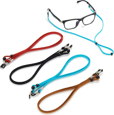 #ad Adjustable Leather Eyeglass Straps 4 PCS Sunglasses Holder Cord for Men Women