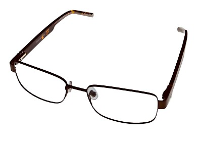 #ad Jones New York Ophthalmic Brown Rectangle Metal Eyewear J346 53mm